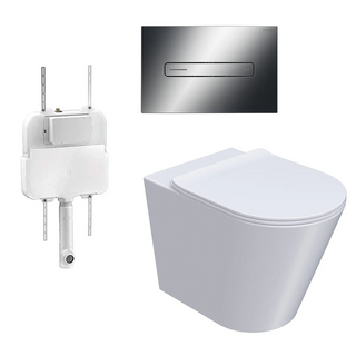 Parisi L'Hotel PN740 Floor Mount Toilet Package - Includes Chrome Quasar Flush Plate - PN740 + PA110 + PA403