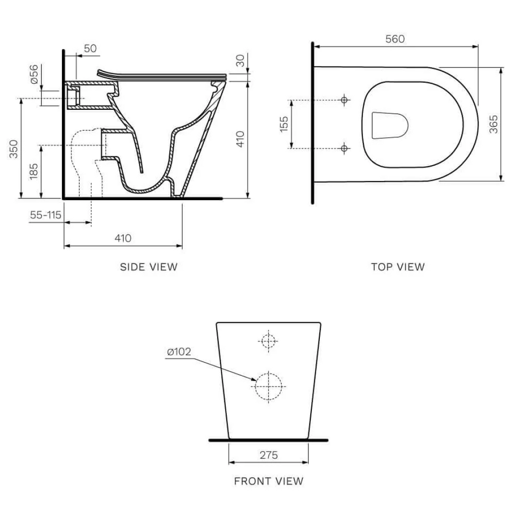 Parisi L’Hotel PN740 Wall Faced Pan - Slim Soft Close Seat