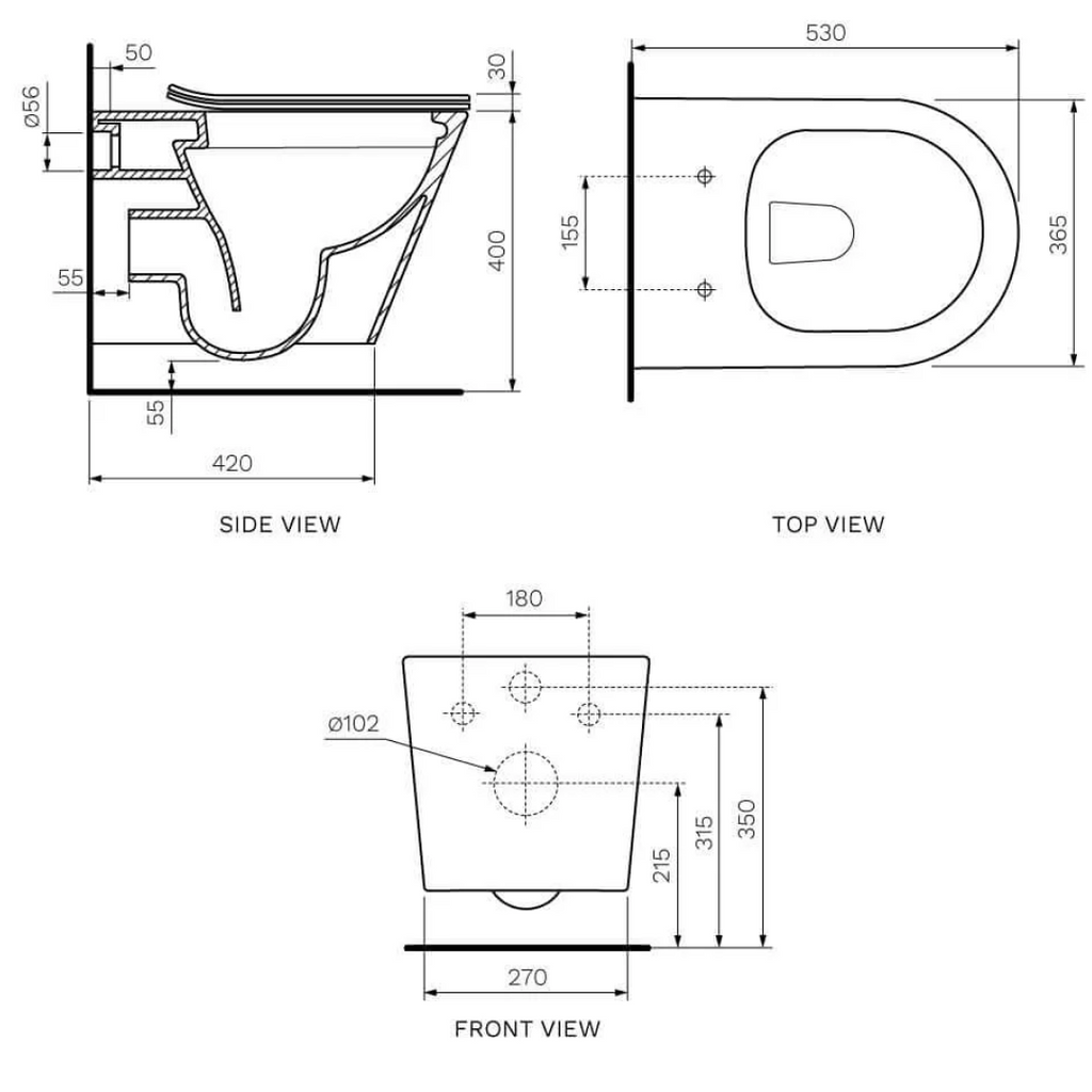 Parisi L’Hotel Wall Hung Pan with Slim S-Close Seat - PN750