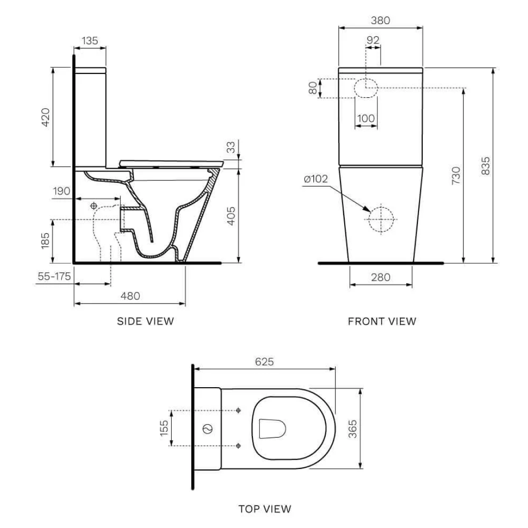 Parisi Linfa PN760 Rimless Back to Wall Suite (Includes Linfa II Seat) - PN760