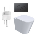 Parisi Linfa PN770 Rimless Floor Mount Package with Tondo II Matte Black Flush Plate - PN770 + PA110 + PA400.02