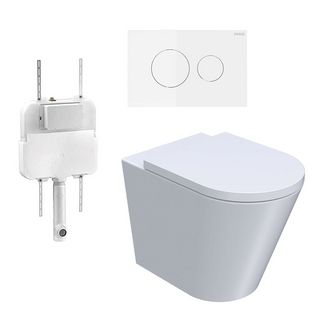 Parisi Linfa PN770 Rimless Floor Mount Package with Tondo II Gloss White Flush Plate - PN770 + PA110 + PA400.11