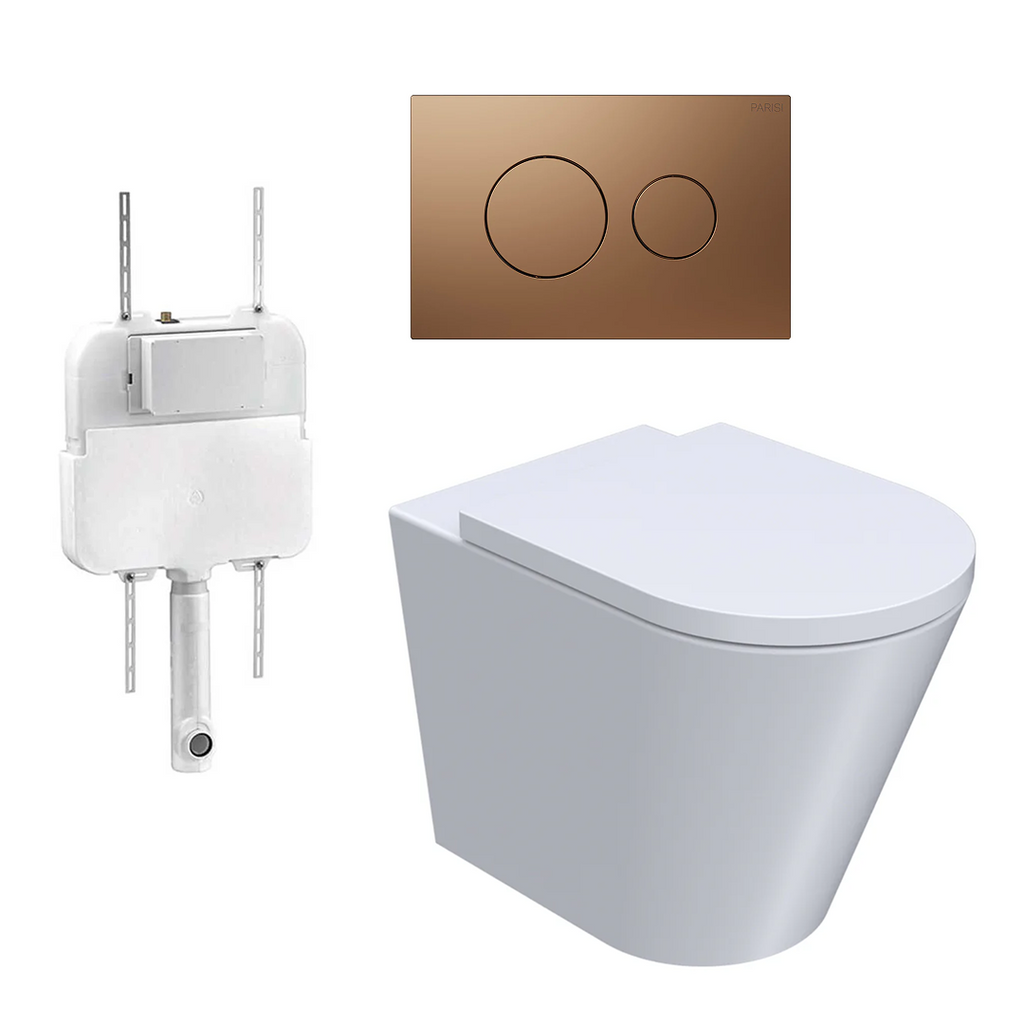 Parisi Linfa PN770 Rimless Floor Mount Package with Tondo II Matte Bronze Flush Plate - PN770 + PA110 + PA400.48