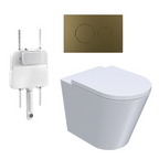Parisi Linfa PN770 Rimless Floor Mount Package with Tondo II Antique Brass Flush Plate - PN770 + PA110 + PA400.56