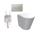 Parisi Linfa PN770 Rimless Floor Mount Package with Elli Brushed Nickel Flush Plate - PN770 + PA110 + PA402.41