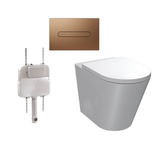 Parisi Linfa PN770 Rimless Floor Mount Package with Elli Matte Bronze Flush Plate - PN770 + PA110 + PA402.48
