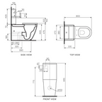 Parisi Ellisse Accessible Wall Faced Suite Rimless Pan with Grey Seat & Back Rest - PN800B