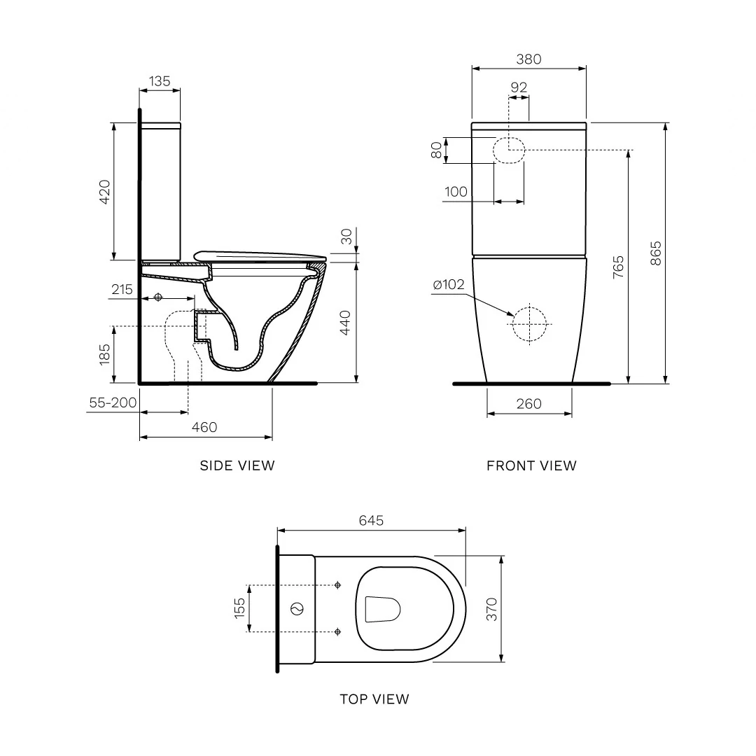 Parisi Ellisse MK II Rimless Ambulant Back to Wall Toilet Suite (Includes Moda Seat) - PN82M