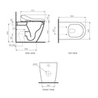 Parisi Aqua Intelligent Ambulant Wall Faced Pan w/Bottom Inlet Bidet Seat - PN83A