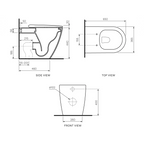 Parisi Ellisse II Ambulant Wall Faced Rimless Pan (Includes Moda Seat) - PN83M