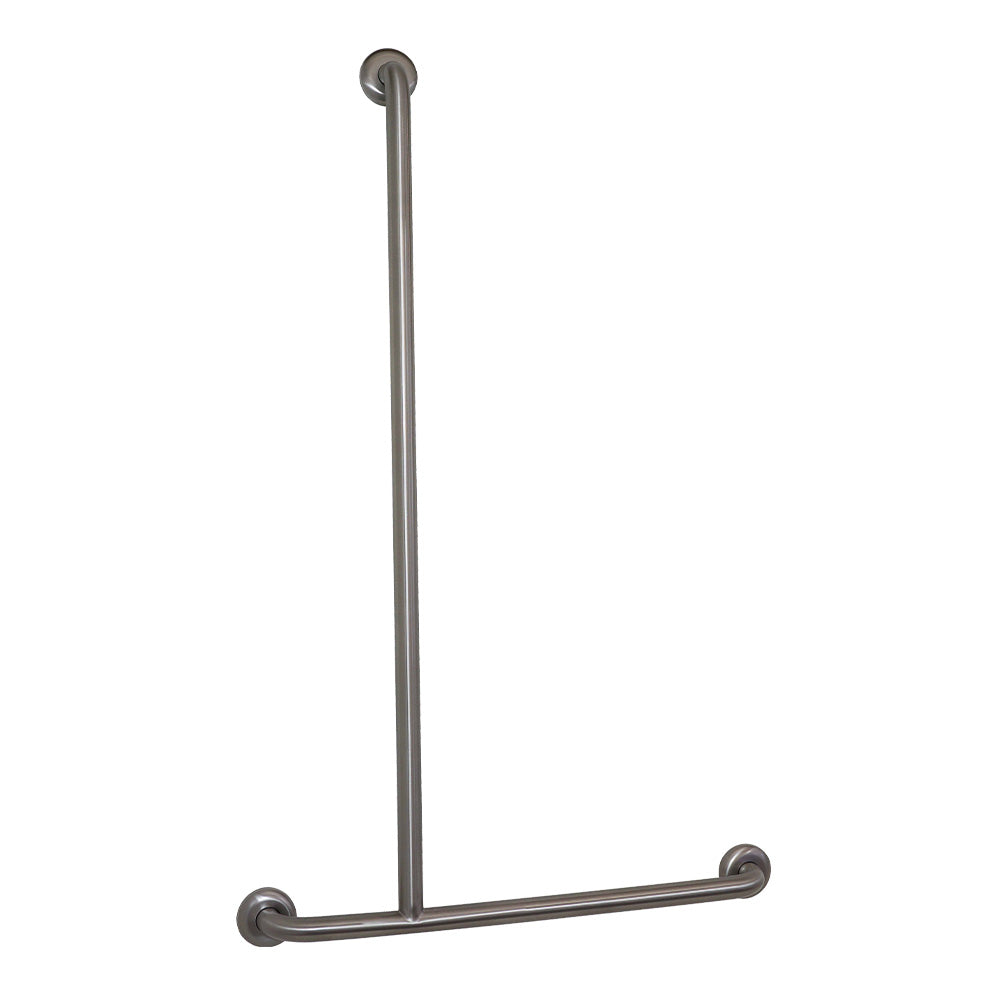 Parisi Envy Sliding Grab Rail 90Â° Left Hand 675x1100mm (No Slider)  - Stainless Steel - PP.GB90L-NS