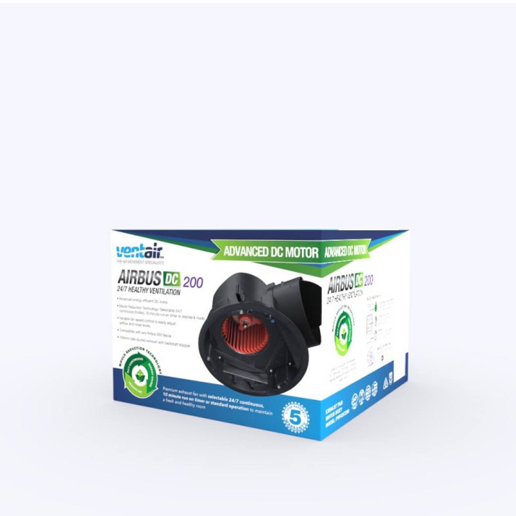 Ventair Airbus DC Exhaust Fan 200 Motor - PVPXDC200