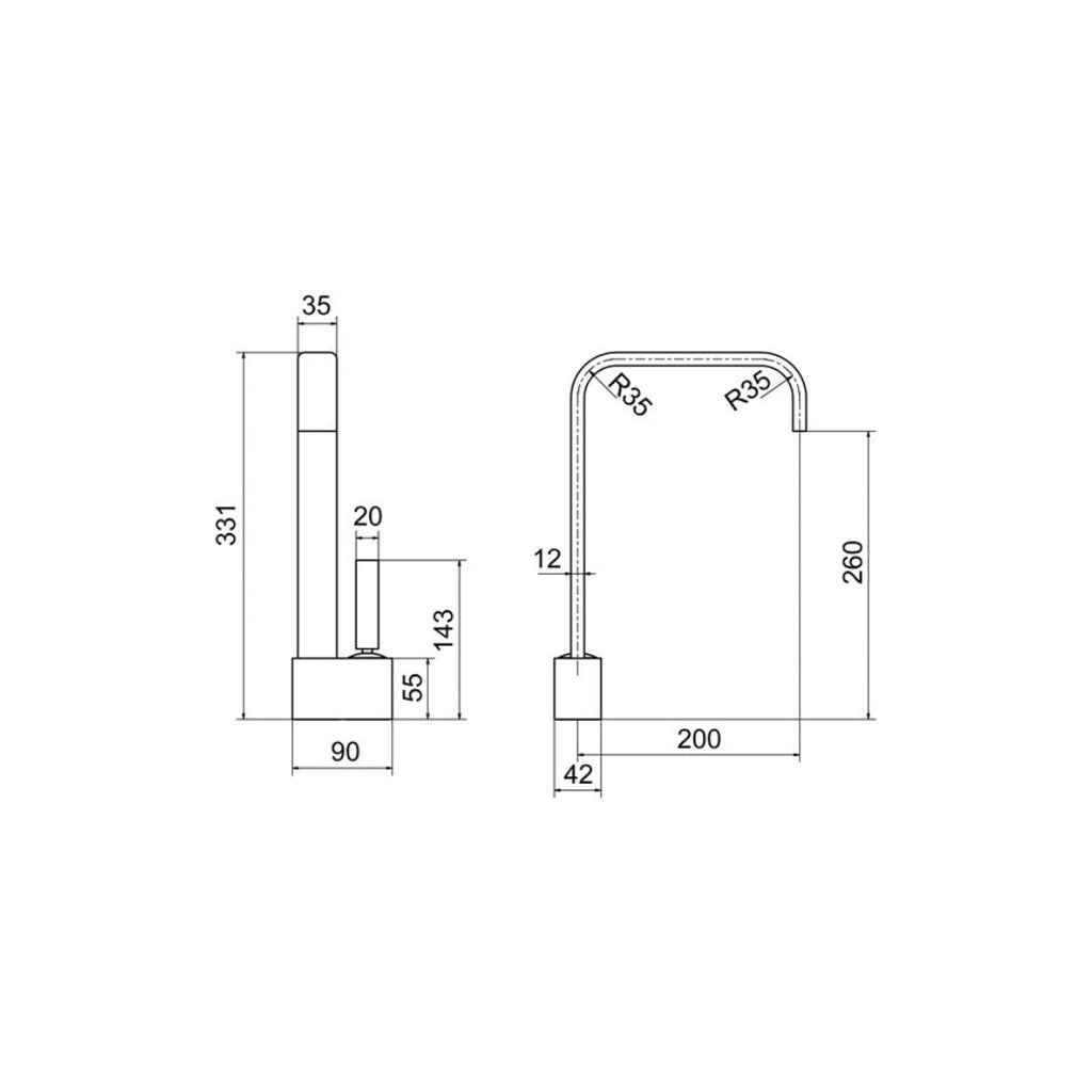 Paco Jaanson Super Box Sink Mixer - Chrome - SB370