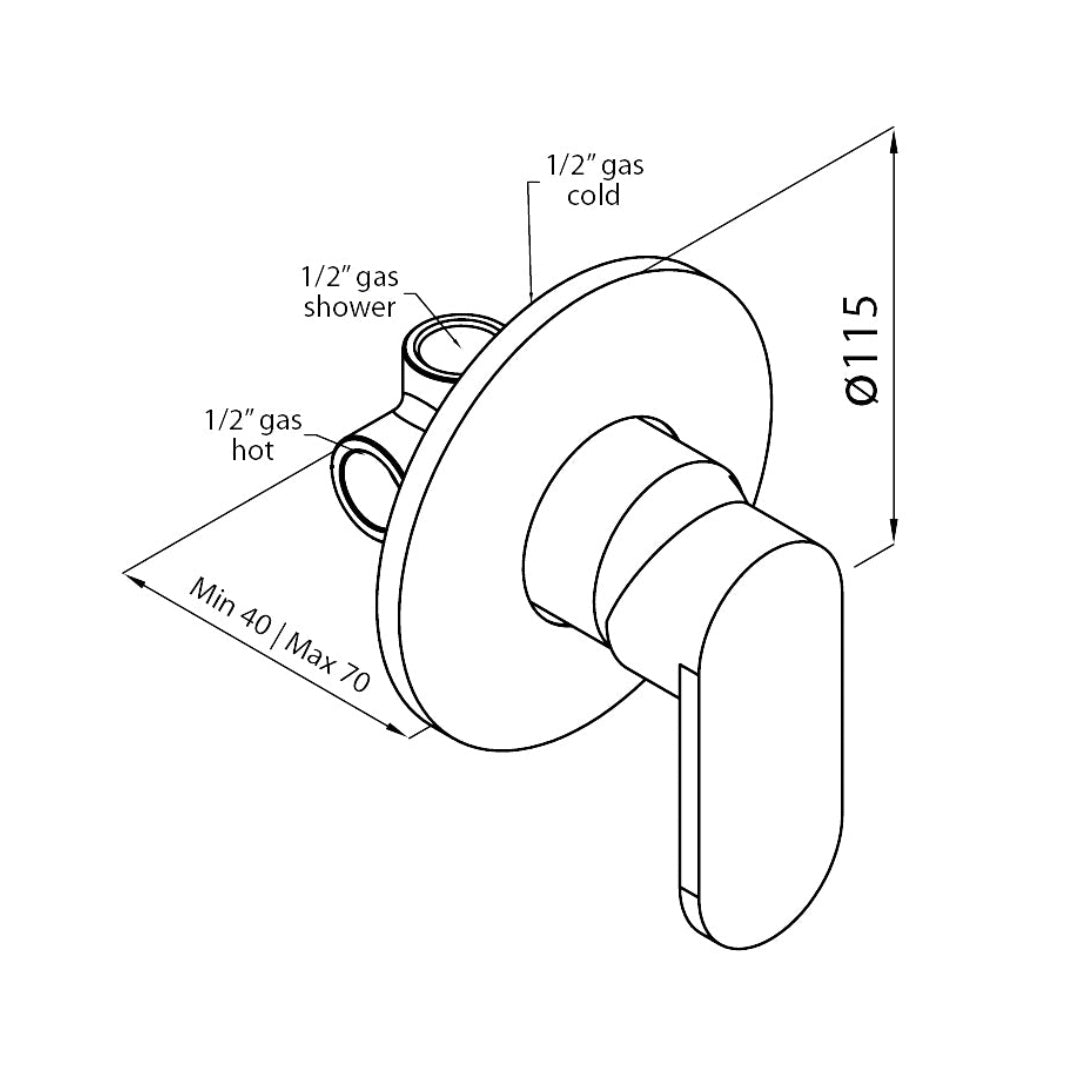 Paco Jaanson Tempo Wall Mixer - Chrome - 006.436.110