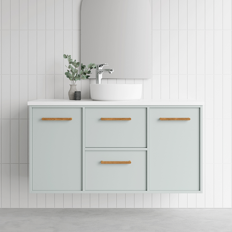 Marquis Palm Wall Hung Vanity with Symphony Top & Basin 1800mm - Double Basin - Palm 12