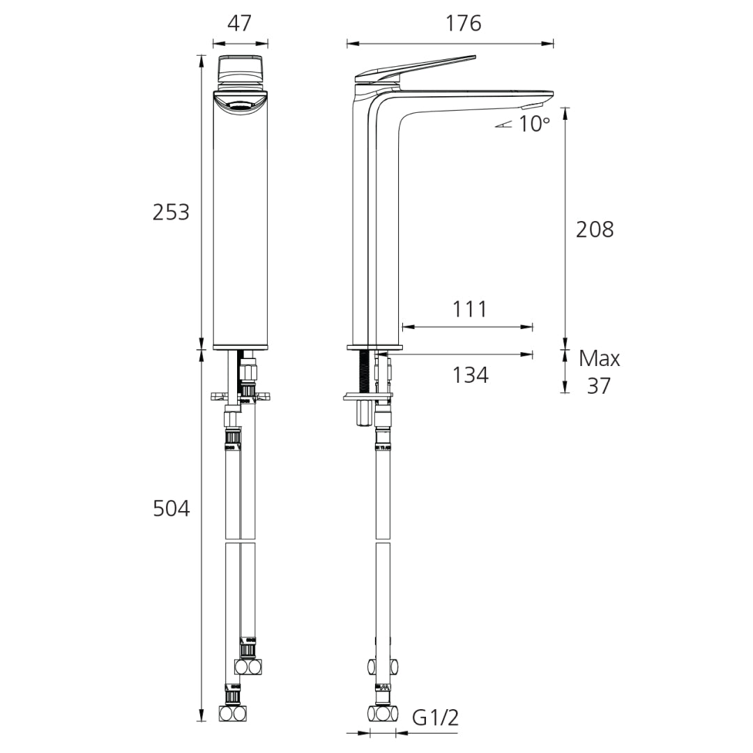 Oliveri Paris Tower Basin Mixer - LF Chrome - PA070520FCR