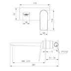 Oliveri Paris Wall Mixer Set (Includes In-Wall Body - LF Classic Gold - PA102503FCG