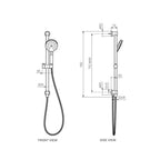 Parisi Envy II Hand Shower with Sliding Rail - Chrome - P2.SR