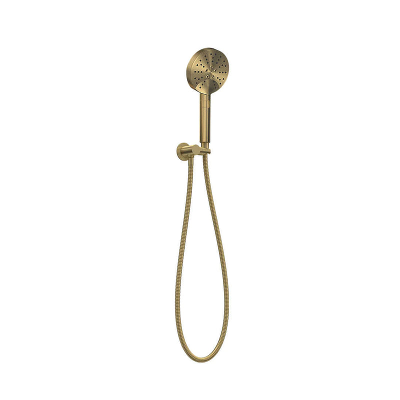 Parisi Envy II Hand Shower with Wall Swivel Bracket and Hose - Brushed Brass