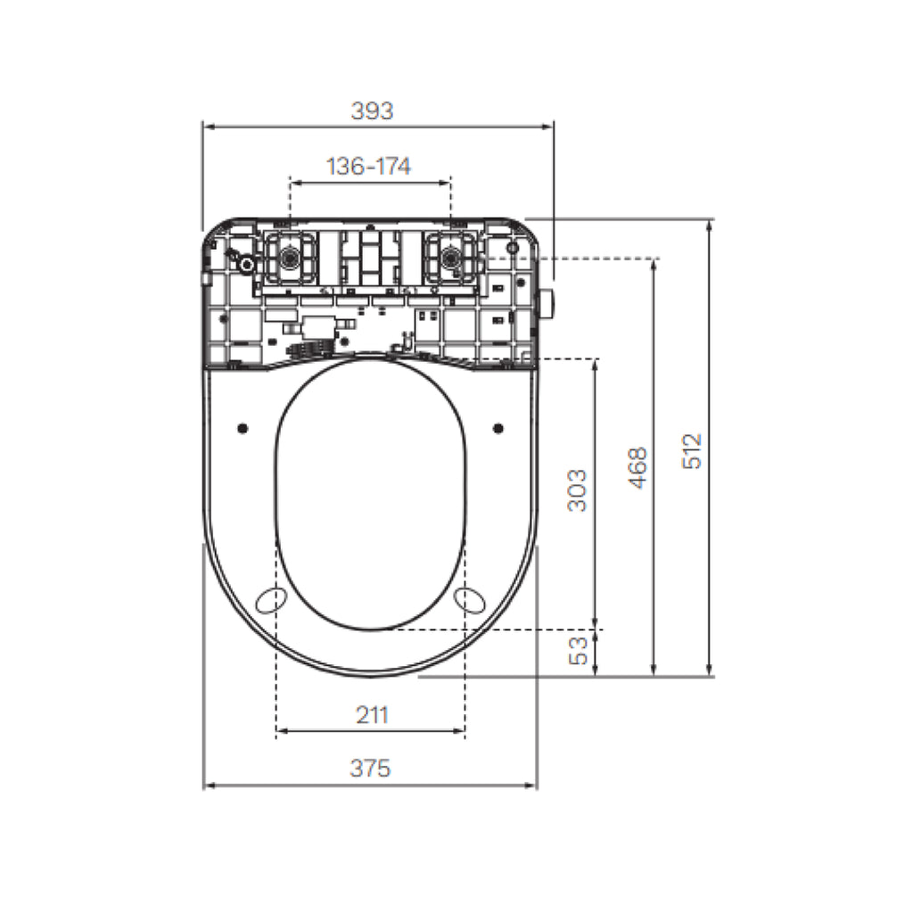 Parisi Serena Electronic Bidet Seat - Side Inlet - EC110