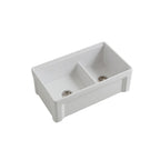 Parisi Cornice Double Bowl Sink 840mm - Gloss White - SMTOS33D