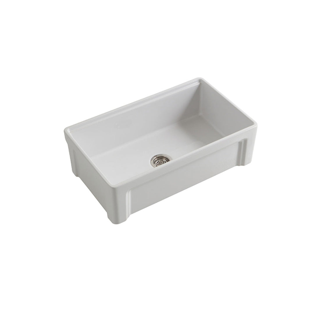 Parisi Cornice Single Bowl Sink 840mm - Gloss White - SMTOS33S