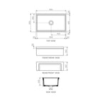 Parisi Cornice Single Bowl Sink 840mm - Gloss White - SMTOS33S