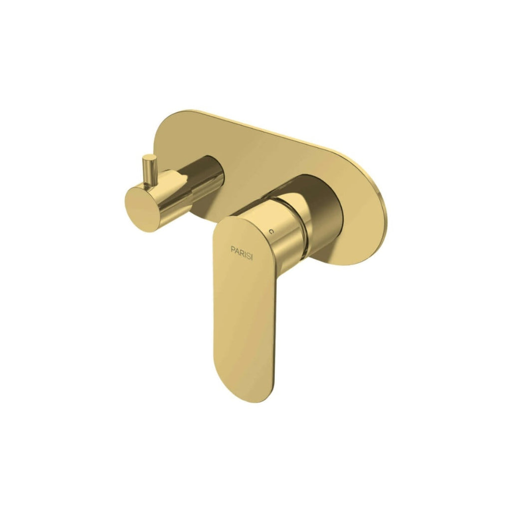 Parisi Ellisse II Wall Mixer with 2-Way Diverter - Brushed Brass - EE2.04-D2E.46