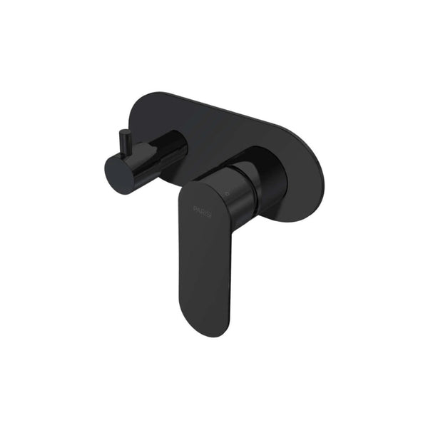 Parisi Ellisse II Wall Mixer with 2-Way Diverter - Matte Black