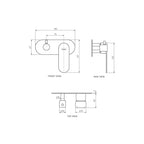 Parisi Ellisse II Wall Mixer with 2-Way Diverter - Matte Black - EE2.04-D2E.02