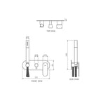 Parisi Ellisse II Wall Mixer with 2-Way Diverter with Handshower - Brushed Nickel - EE2.04-D2E-A.41