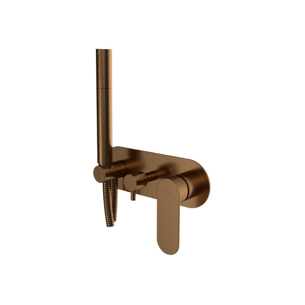 Parisi Ellisse II Wall Mixer with 2-Way Diverter with Handshower - Matte Bronze - EE2.04-D2E-A.48