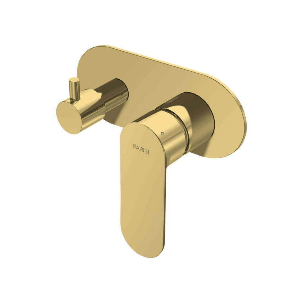 Parisi Ellisse II Wall Mixer with 3-Way Diverter - Brushed Brass - EE2.04-D3E.46
