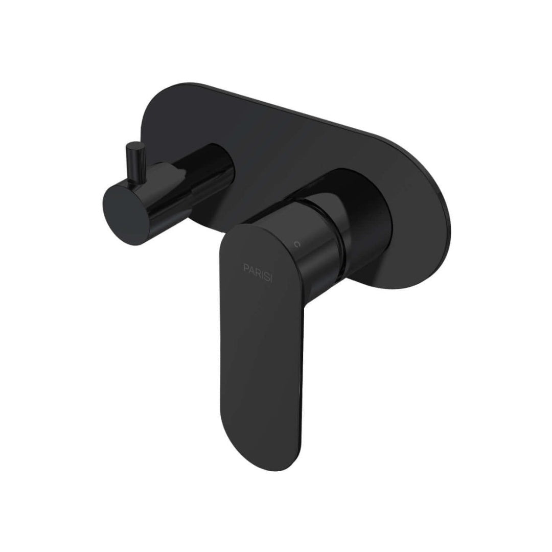 Parisi Ellisse II Wall Mixer with 3-Way Diverter - Matte Black - EE2.04-D3E.02