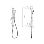 Parisi Envy II Sliding Rail Hand Shower with Button Slider - Chrome - P1.SR