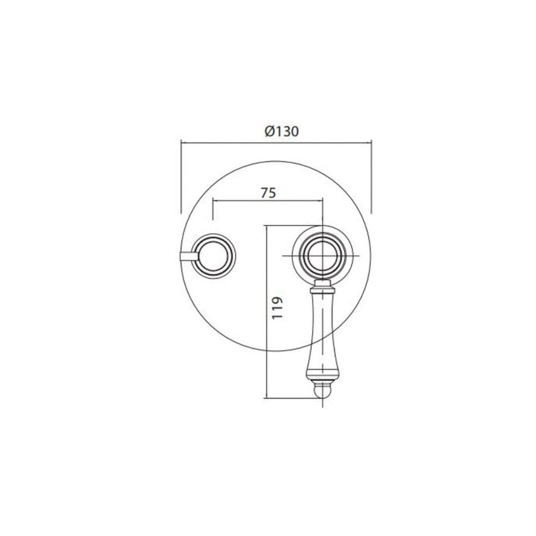 Parisi Hermitage Wall Diverter Mixer Chrome - HL.04-D2R