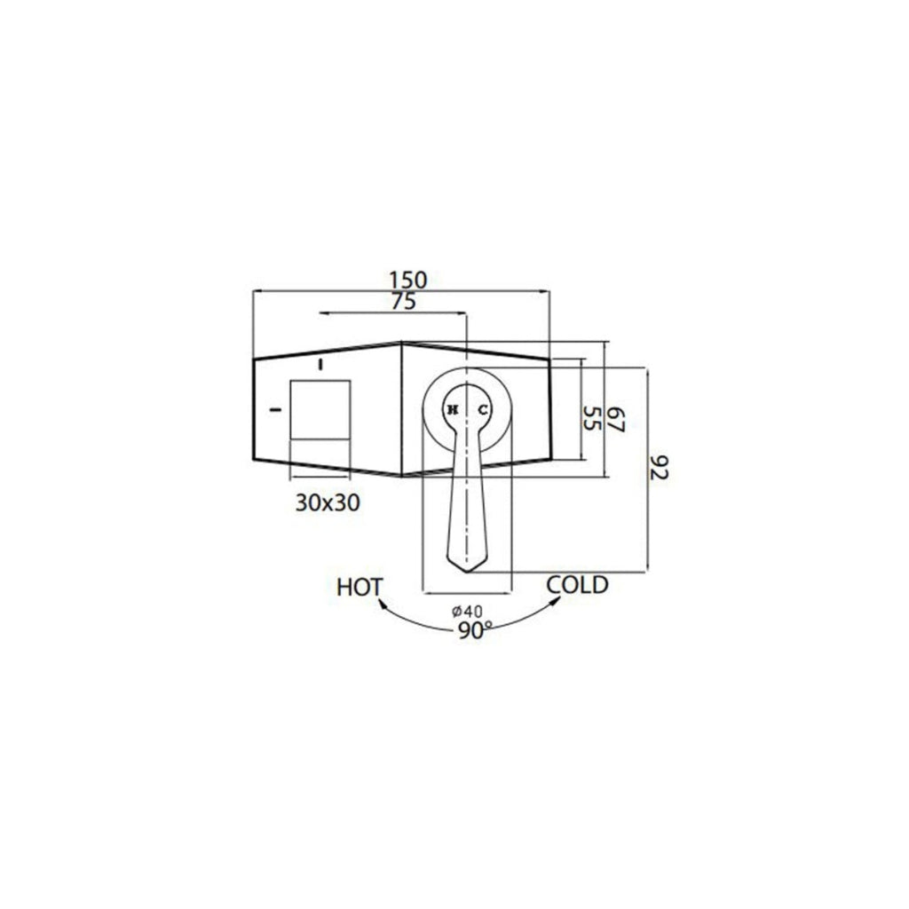 Parisi Jazz Lever Wall Mixer with 2-Way Diverter - Chrome - JL.04-D2P