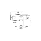 Parisi Jazz Lever Wall Mixer with 3 Way Diverter - Chrome - JL.04-D3P