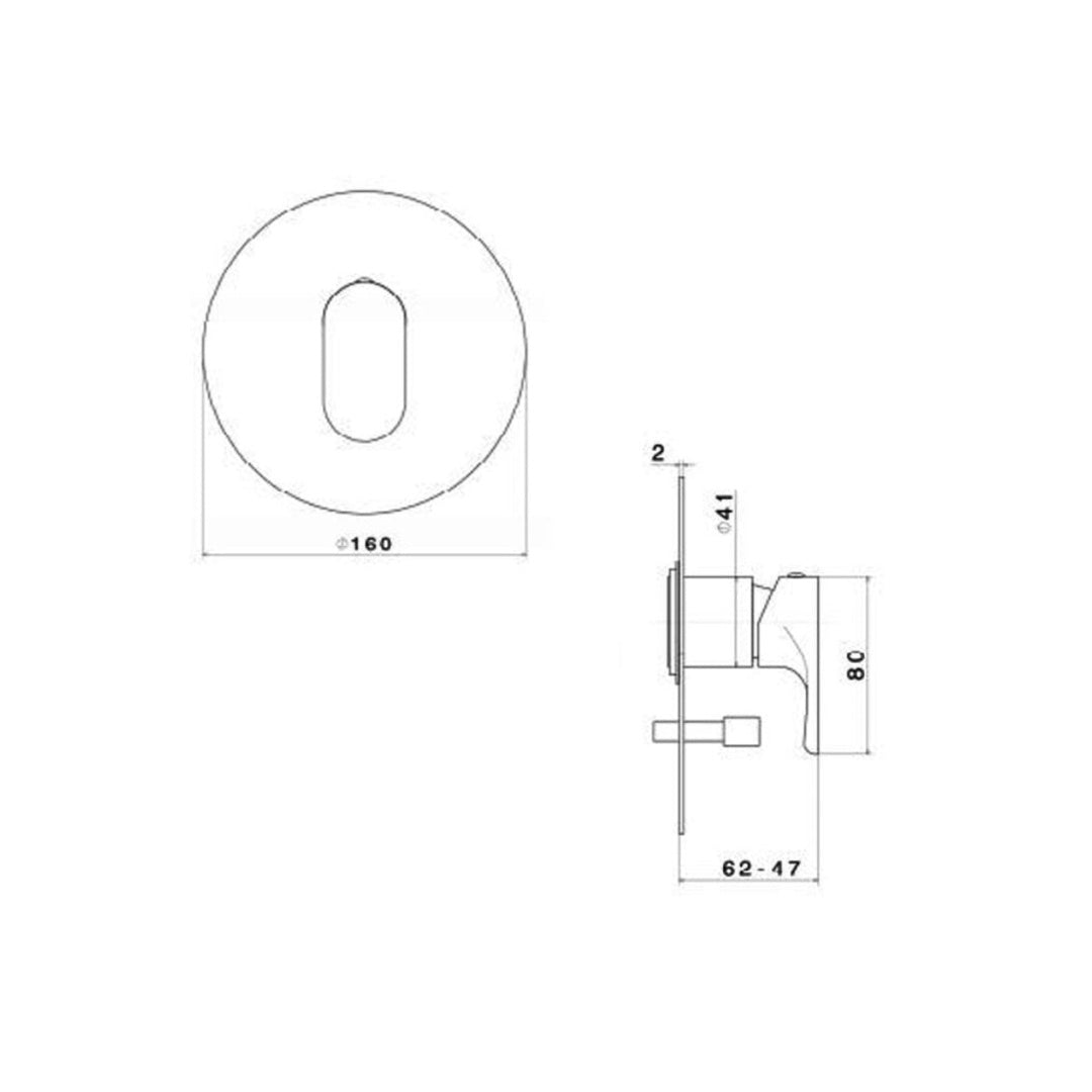 Parisi Linfa II Wall Diverter Mixer - Matte Black - 69475Q.02.093