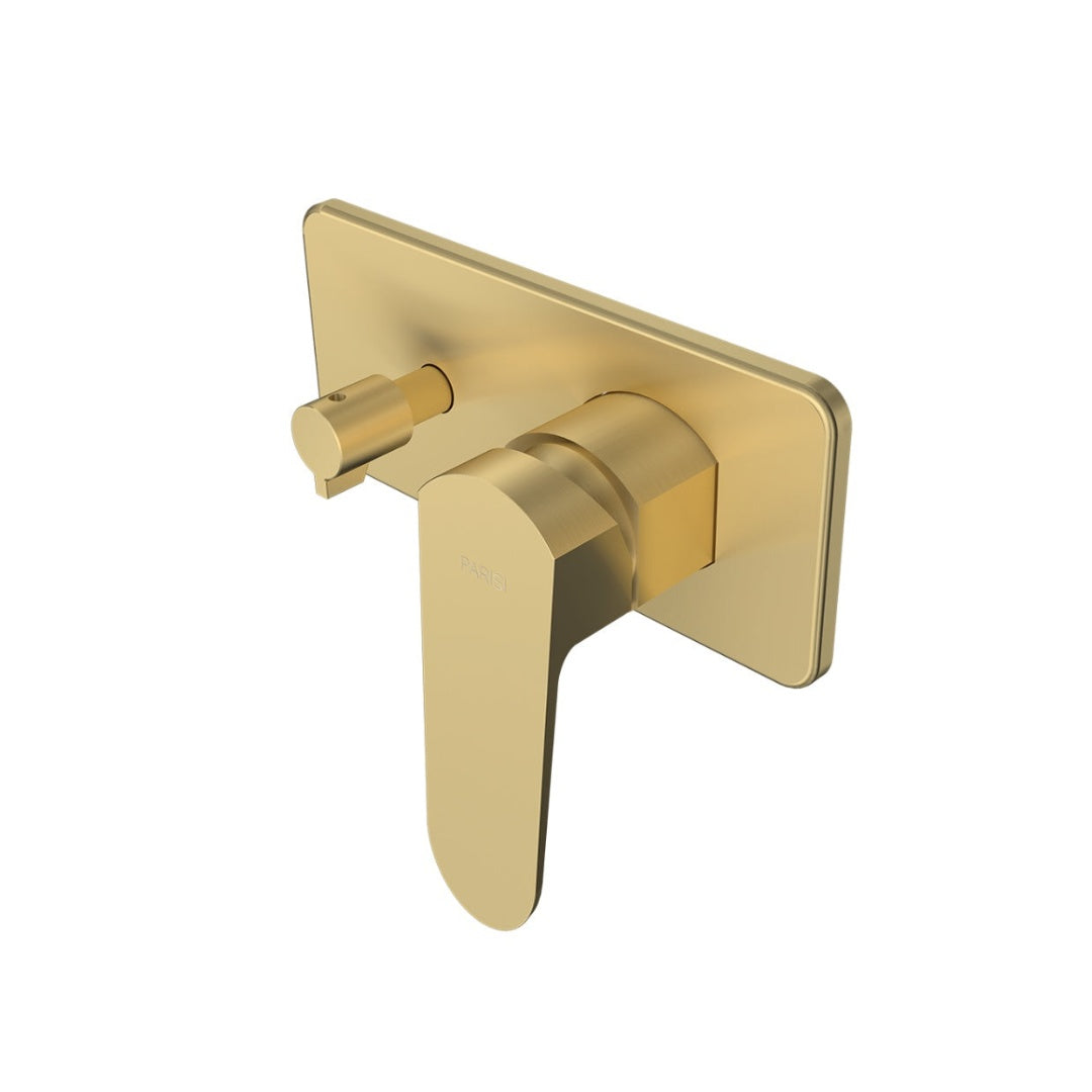 Parisi Loom Wall Mixer with 2-Way Diverter - Brushed Brass - LO.04L.46