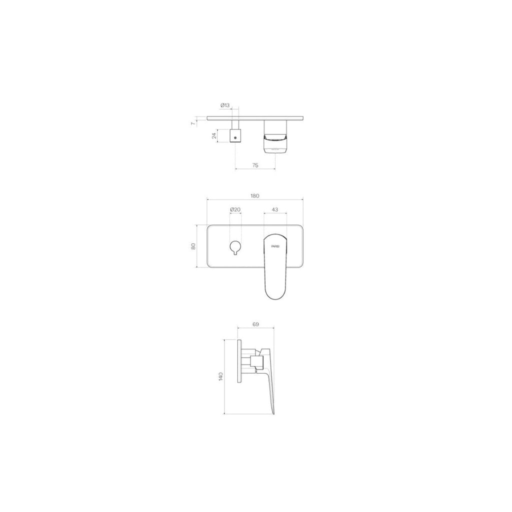 Parisi Loom Wall Mixer with 2-Way Diverter - Fucile - LO.04L.50