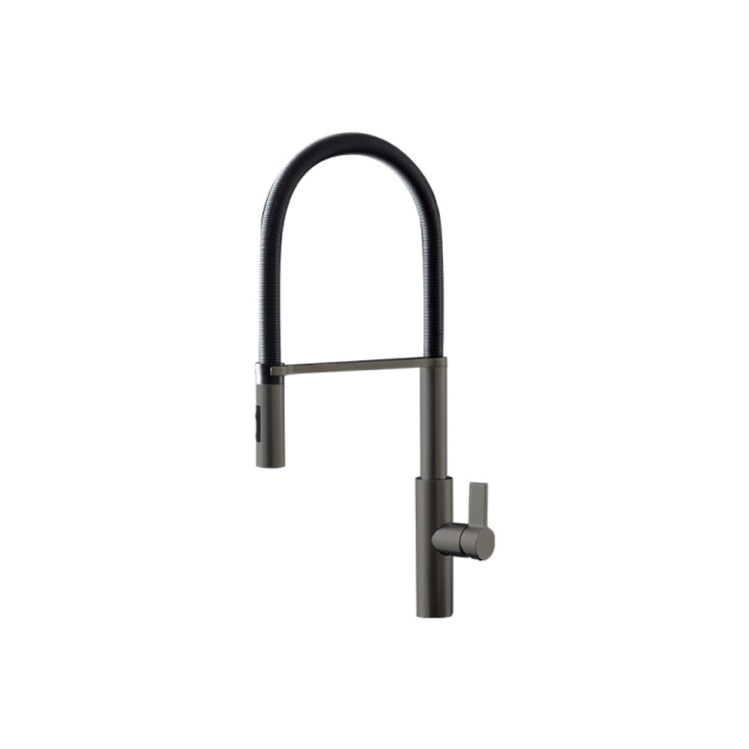 Parisi Newform Libera Kitchen Mixer with Black Spring Spray - Carbon Satin - 63930Q.M2.076
