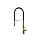 Parisi Newform Libera Kitchen Mixer with Black Spring Spray - Gold Satin - 63930Q.M2.071