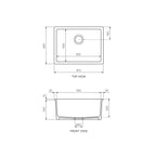 Parisi Nuda Single Bowl Sink 610mm - Gloss White - GA5123