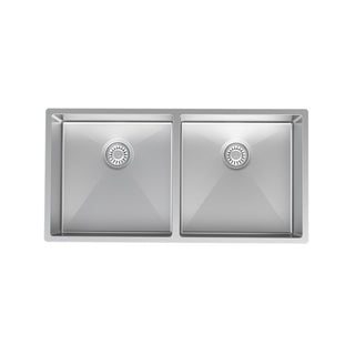 Parisi Quadro Double Bowl Sink 865mm - Stainless Steel - PK8644