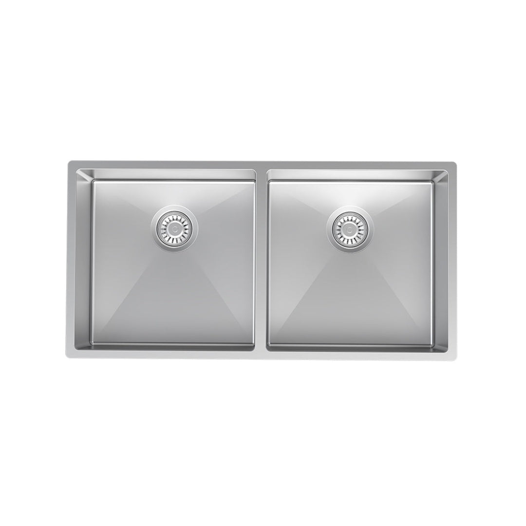 Parisi Quadro Double Bowl Sink 865mm - Stainless Steel - PK8644