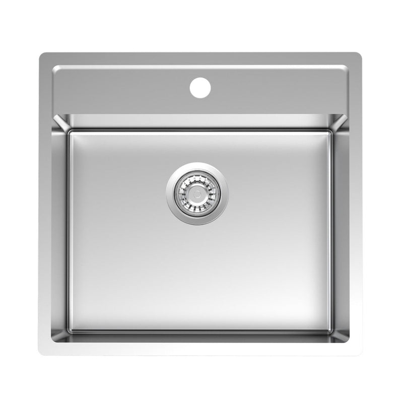 Parisi Quadro Single Bowl Sink With Tap Landing 530mm - Stainless Steel