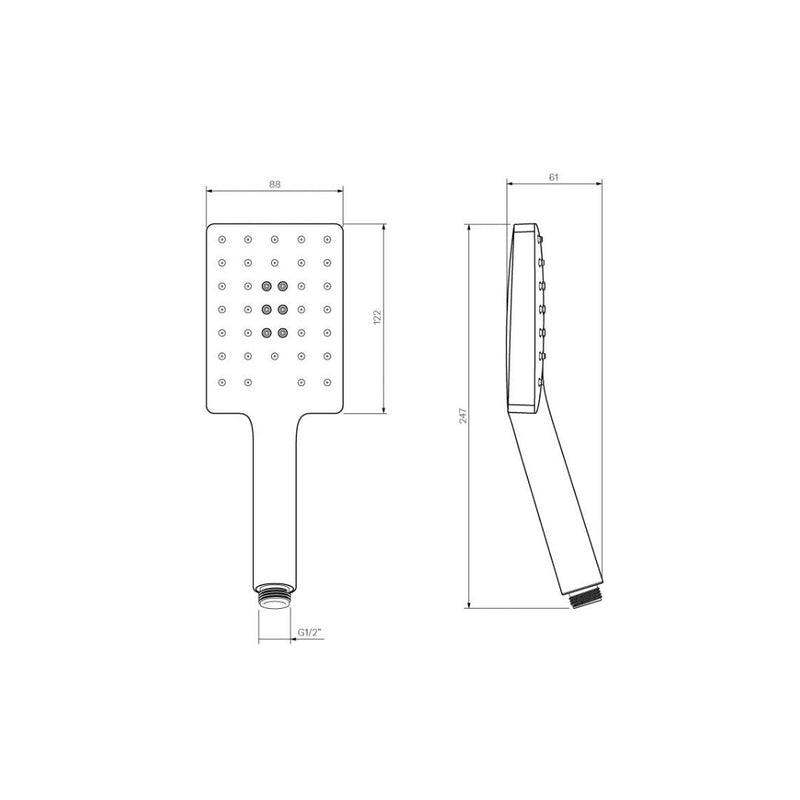 Parisi Quasar II Hand Shower (3 Function) with Hose - Brushed Nickel