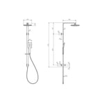 Parisi Quasar II Shower Column with Sliding Rail - Brushed Brass - Q2.08-D2W.46