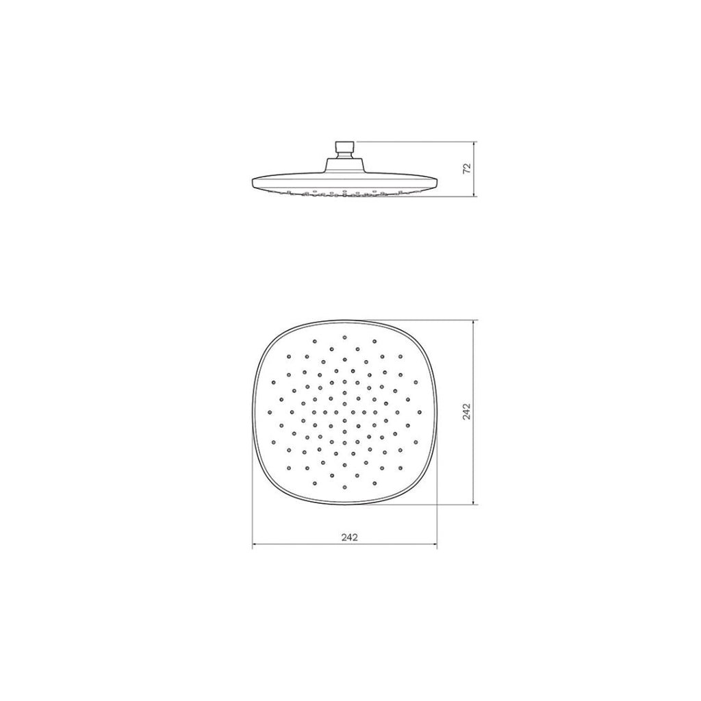 Parisi Quasar II Shower Head 240mm - Brushed Nickel - Q2.SH.A240.41